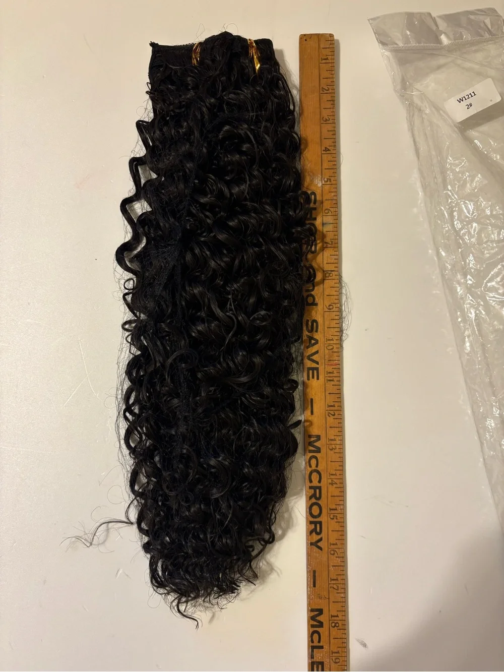 Dark Black Curly Clip-In Hair Extension - Natural Black